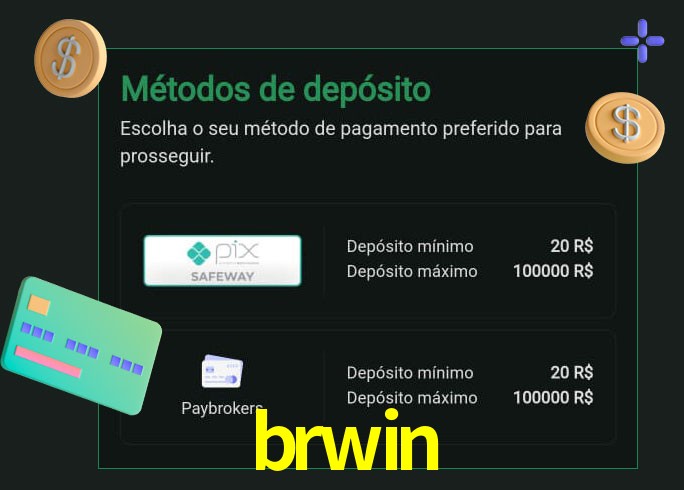 O cassino brwin oferece uma grande variedade de métodos de pagamento